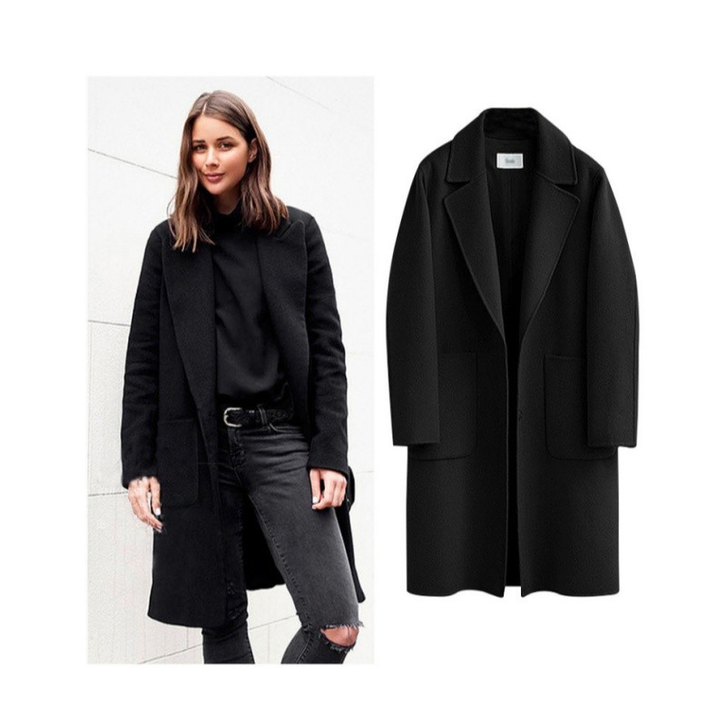 " Womens Winter Long Trench Coat Jacket Ladies Overcoat Zipper Sweaters "